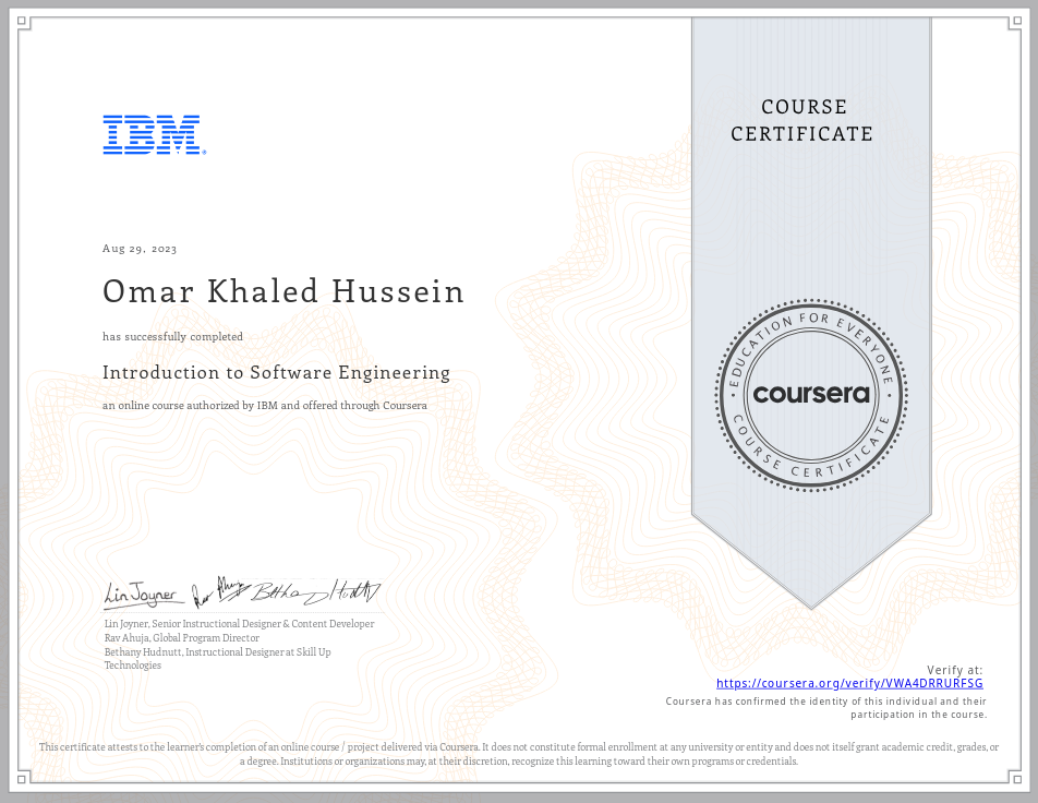 Introduction to Software Engineering